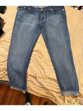 Rock & Republic Light Blue Denim Jeans with Yellow Stitching